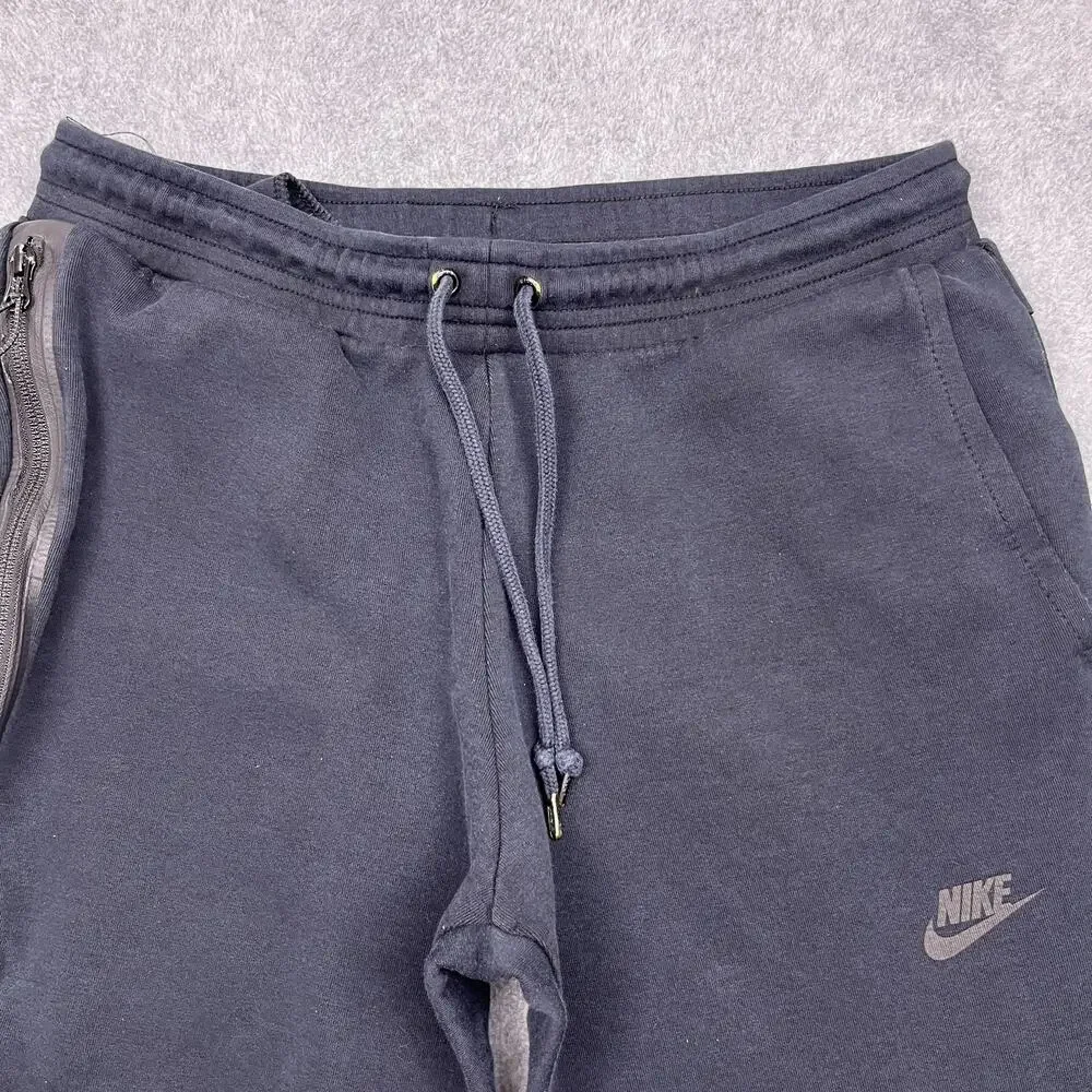 nike tech sweatpants mens medium black tapered jogger drawstring